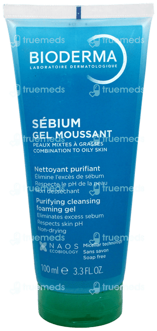 Bioderma Sebium Moussant Purifying Cleansing Foaming Gel 100Ml